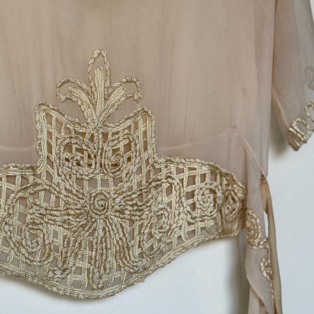 Elegant Antique Silk Embroidered Women's Top